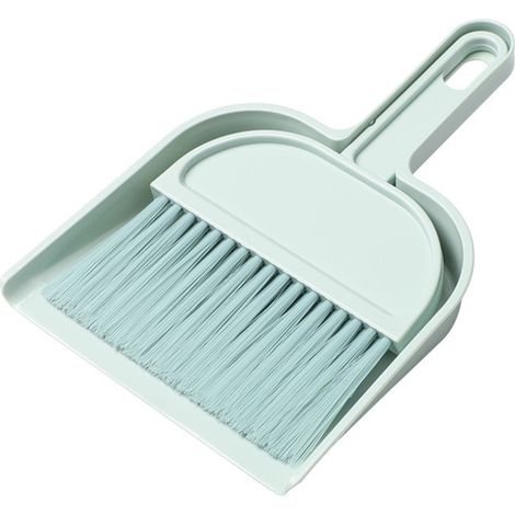 Ensemble Balai et Pelle Mini Bureau Plastique Compact 20,5x14,5cm pour Nettoyage Surface Délicate Sans Rayure (1/5)