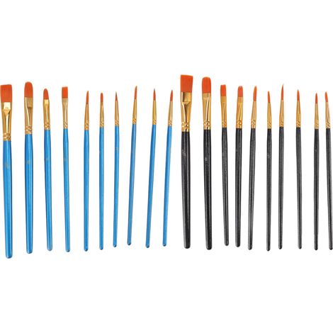 Lot de 20 pinceaux aquarelle, têtes en nylon élastique, 10 tailles différentes, jeu idéal pour artistes débutants (1/5)
