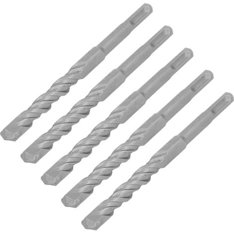Lot de 5 forets à percussion rotatifs de 160 mm de longueur, à 2 goujures, à pointe carbure auto-centreuse, pour brique, pierre et béton (14 mm / 0,55 po). (1/5)