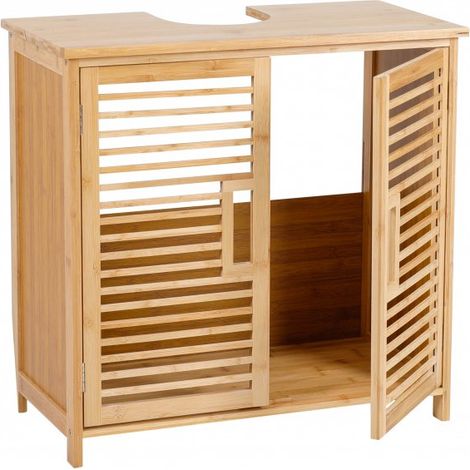 Waschbeckenunterschrank, Bambus (1/4)
