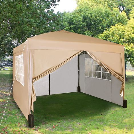Mcc 3 x 3 m Pop up Gazebo Waterproof Outdoor Garden Marquee Canopy WS BEIGE