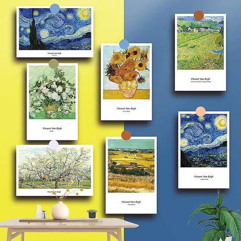 75pcs Ins Nordic Style Decorative Cards Van Gogh Art Postcards - Art Gift Invitation Postcard Set Famous Paintings Starry Night Sunflower Famous P (1/4)