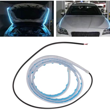 Bande lumineuse LED flexible et étanche de 1,2 mètre pour automobile, éclairage d'ambiance de capot adapté aux feux de jour extérieurs automobiles (DRL). (1/5)