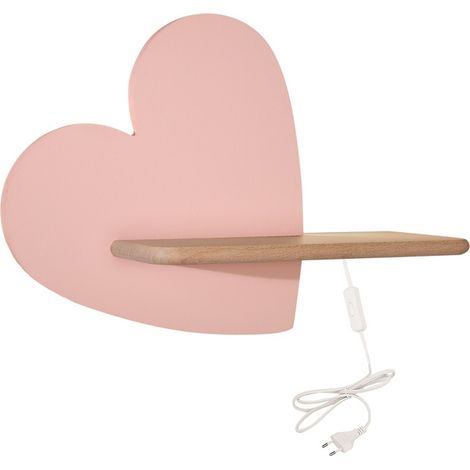 Applique da parete Candellux Heart rosa/legno LED 5W (1/2)