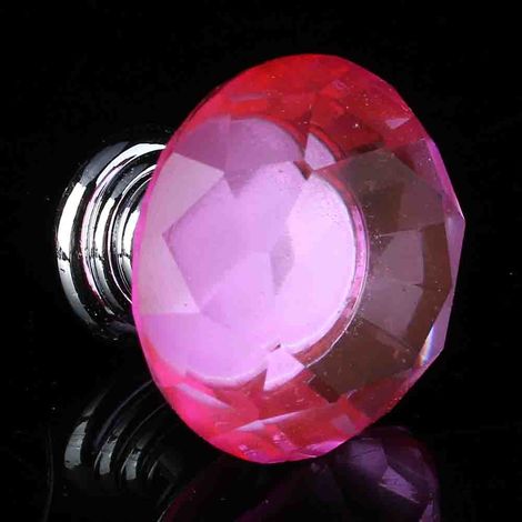 Pointe de Rosace en Cristal K9 - Boutons Pink Crystal pour Portes et Cabinets - Lot de 10PCS Diamètre 30mm Zinc Alloy (1/5)