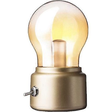 Lampe de bureau LED rétro dorée rechargeable par USB, ampoule LED portable vintage (1/5)