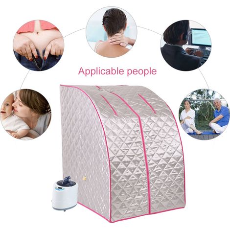 Appareil de sauna intelligent avec télécommande 2L + boîte de sauna rose sur pied (1/5)