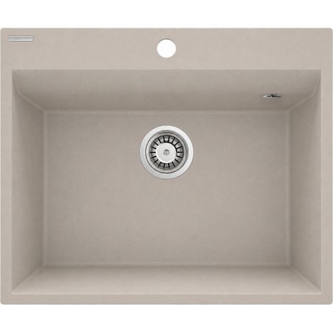 Evier de cuisine 1 bac 60 x 50 cm en granit beige Deante CORIO ZRC510A Beige (1/4)