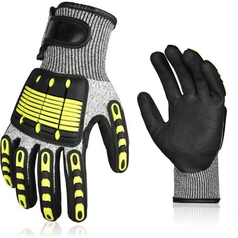 Gants de Sécurité Anti-Coupure, Résistants aux Abrasions pour Mécanicien, Jardinage, Logistique et Travaux Manuels - Taille L