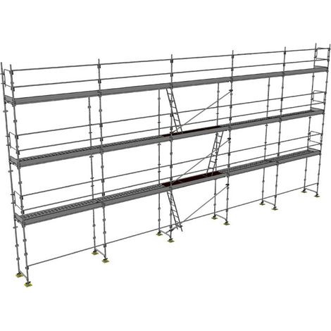 Gerüst 128m² - Struktur + Plattformen - Strebe Version - DUO128-SP