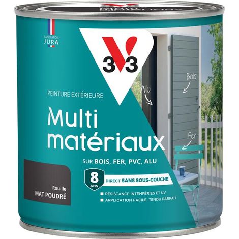 Peinture extérieure Multi-matériaux V33 Rouille Mat poudré 0,5L