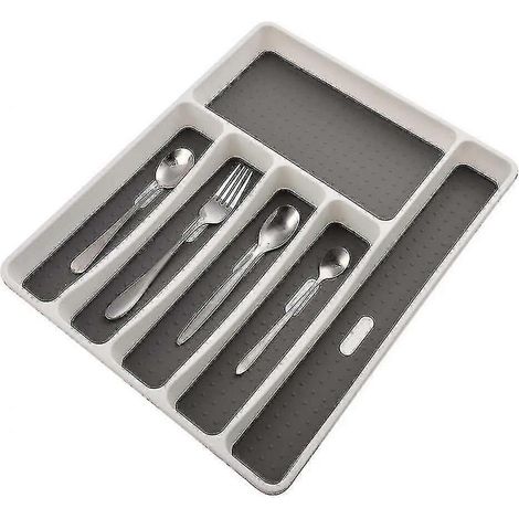 Boîte à couverts pour tiroir, à 6 compartiments, rangement pour couverts de cuisine (1/5)