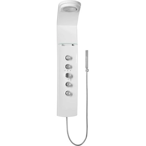 Panneau de douche thermostatique d'angle LUK 250x1300mm, blanc (1/5)