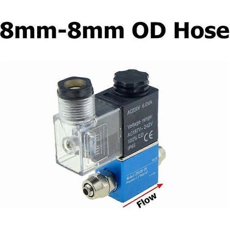 Électrovanne pneumatique 12 V/24 V/220 V, 2 positions, orifice 1/4", 2 voies normalement fermée, référence 2V025-08, pour compresseur d'air. KNDC 8 mm-8 mm 24 V (1/5)