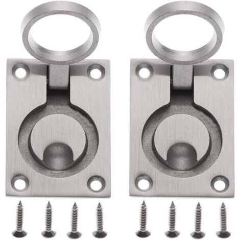 AGE Poignée de Trappe Casier de Trappe Cabinet Caché Poignée en Acier Inoxydable Casier Marin de Trappe de Yacht de Bateau Avec 8PCS Vis de Montage 62 x 44mm 2 Pcs (1/5)