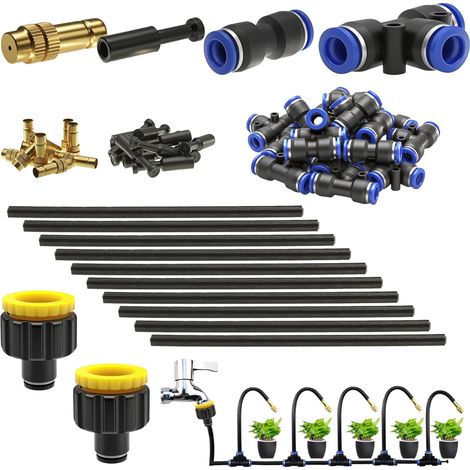 Sprühdüsen-Set aus Messing, 360° verstellbares Bewässerungssystem mit 8-mm-Schnellanschlussadapter zur Bewässerung von Rasenflächen, Terrassen und Gärten (1/5)