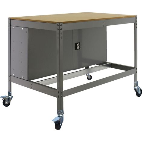 Simonrack Table de travail moderne gris et bois robuste (1/2)