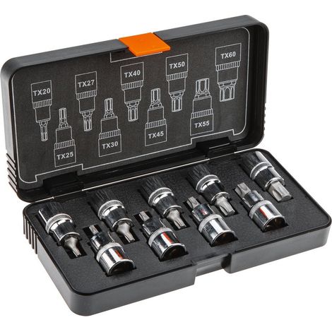 Punte Torx su bussola da 55 mm, set da 9 (1/4)