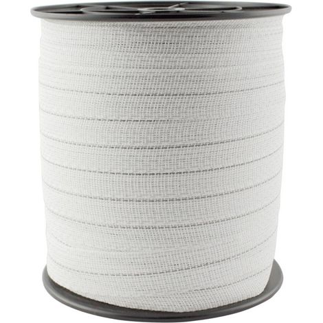 Banda bianca per recinzioni elettriche da 4 cm in rotolo da 200m con 9 conduttori in acciaio da 0.20 mm