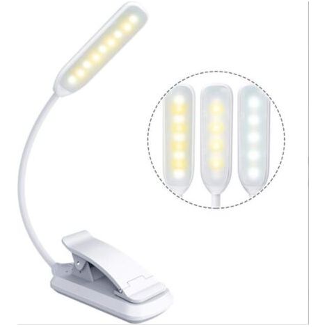 Liseuse, Liseuse Rechargeable 9 LED, Col Flexible 360°, 3 Températures de Couleur et 3 Niveaux de Luminosité, Interrupteur Tactile, Mini Veilleuse Nuit, eReader, Voyage (1/5)