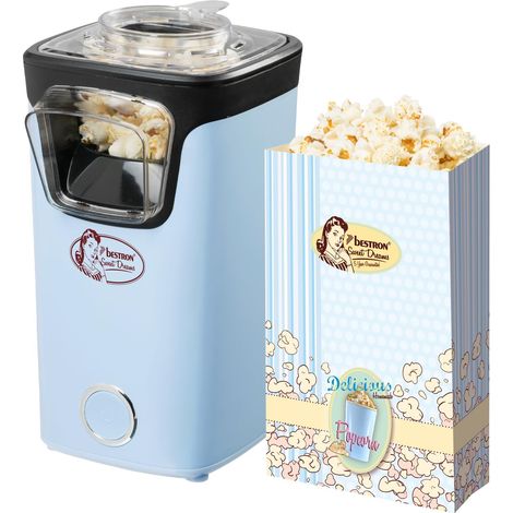 machine a pop corn, popcorn machine avec technologie d'air chaud, inclut 10 sacs à popcorn (1/5)