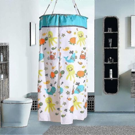 Rideau de douche rond en polyester, isolant thermique, épais, double fermeture éclair, diamètre 100 cm x longueur 200 cm (1/3)