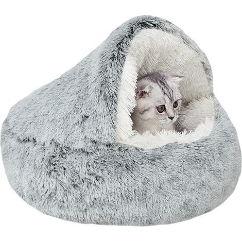 Cat Bed, Soft Plush, Anti-Anxiety, Washable, For Dogs and Cats Under 7 kg (1/5)