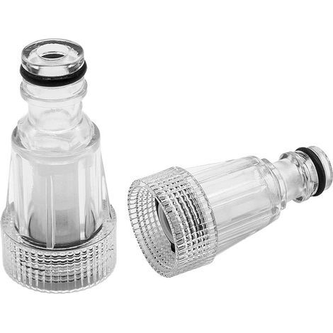 Lntyq 2 PCS Filtre à Eau pour Nettoyeur Haute Pression, Raccords de Jardin,Compatible avec Les Connecteurs de Jardin,Transparent (1/3)