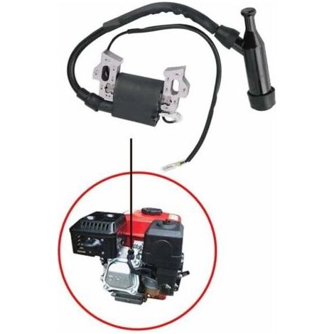 Ignition Coil, Generator Parts for 168F-170F 2KW/3KW Gasoline Generator, Replacement Ignition Coil with Spark Plug, Ignition Coil for Lawn Mower Engine