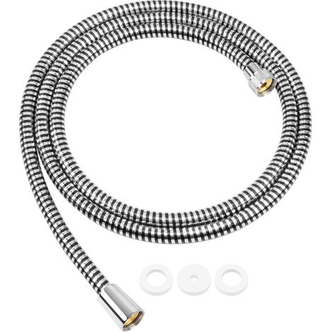 Duschschlauch aus PVC, 2 m, verdrehsicher, Fevone G 1/2" schwarz, QzV (1/5)