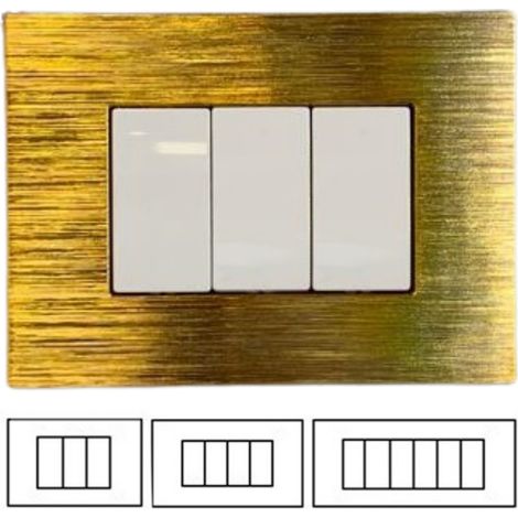 Placca Oro Satinato 3 Posti MATIX Compatibile-3 Posti