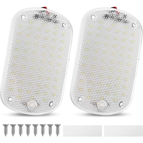 60 LED Interior Light 12V - 85V 8W Interior Lighting with Switch for Car Truck Motorhome Van Caravan Pack of 2