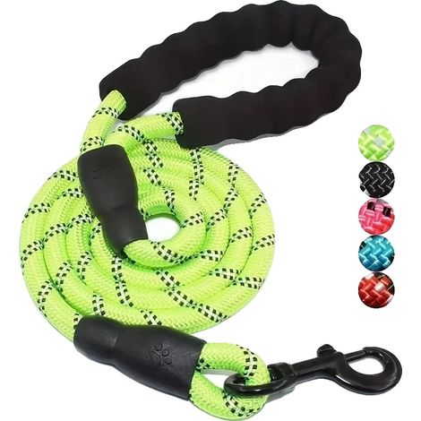 Correa para perros, diseño reflectante, asa acolchada, 2M-a, verde (1/2)