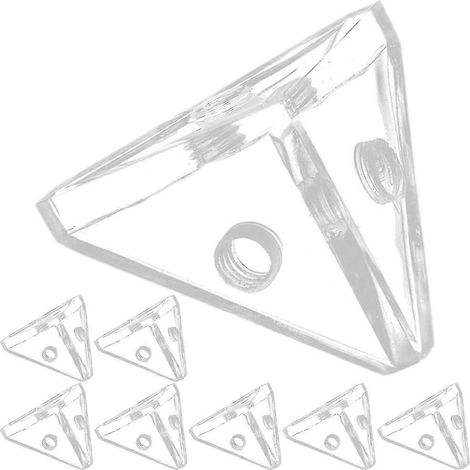 Lot de 8 connecteurs triangulaires pour vitrines acryliques, connecteurs d'angle pour vitrines acryliques (1/3)