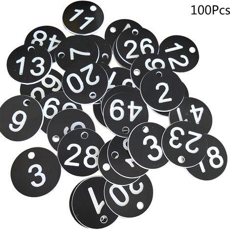 Etiquettes Numerotees Plastique - 100 Unites - Diametre 3 5 Cm - Pour Serrures De Casier Gym - Etiquetage De Clefs - ABS (1/5)