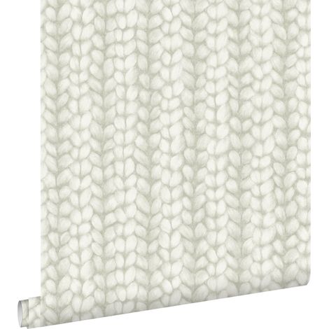papier peint tricot grossier gris clair  - ESTAhome (1/5)