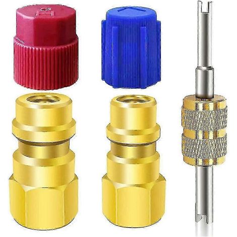 Kit de adaptación de válvula de llenado de aire acondicionado R12 a R134a, incluye acoplamientos. Edición 0618. (1/4)