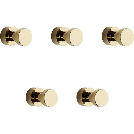 Goldene Handtuchhaken, 5er-Pack, rostfreie Bademantel- und Kleiderhaken aus Metall, selbstklebende oder an der Wand montierte Haken für das Badezimmer