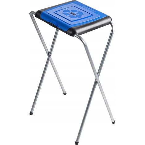 Support de tri des déchets « Amal », porte-sacs poubelle avec couvercle en plastique, support pour sac poubelle, unité, bleu (1/4)