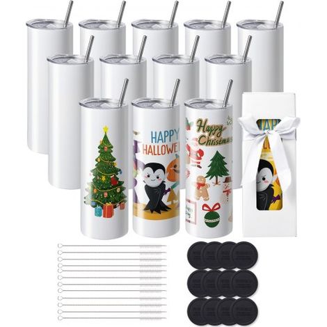 Lot de 12 Gobelets Thermos à Sublimation de 95 cL Fins et Droits (1/5)