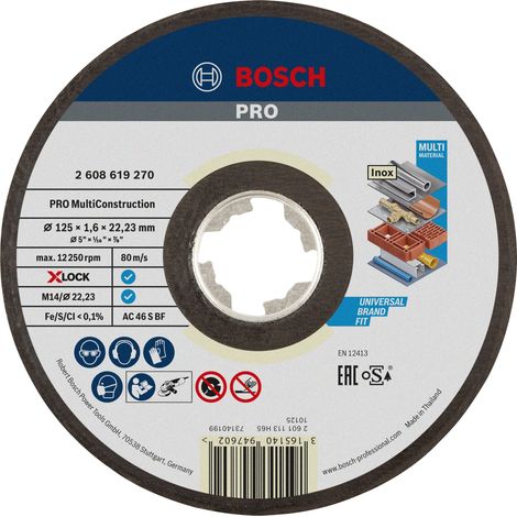 Bosch PRO Multi Material X-Lock Trennscheibe, 125 x 1.6 x 22,23 mm