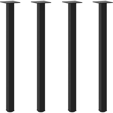 vidaXL Gambe per tavolo consolle 4 pz nere 72-74 cm in acciaio