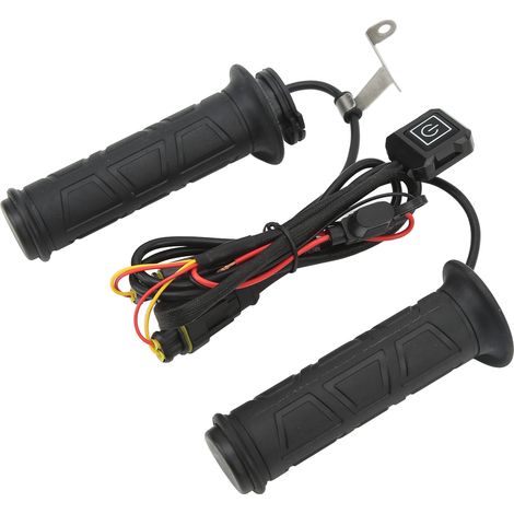 Poignées chauffantes pour motos, trois réglages de température, adaptées aux motos avec tubes de 22 mm, DC12V. (1/5)