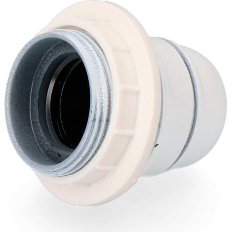 Portalámparas EDM Semiroscado Blanco E-27 + Arandela (1/2)