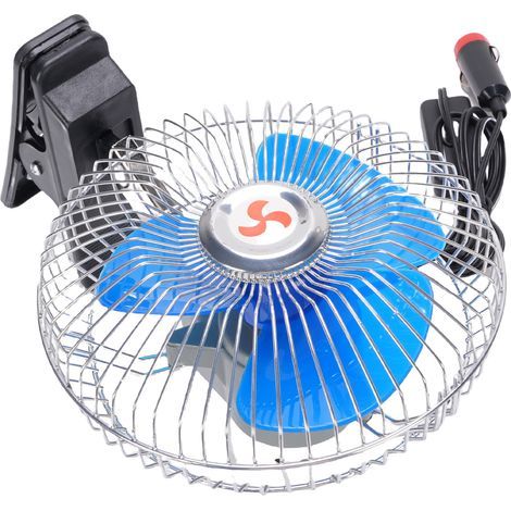 6-inch car fan with cigarette lighter plug, oscillating and quiet – model BY-1508, 24V (1/5)