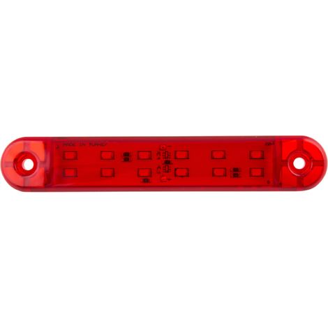 Seitenmarkierungsleuchte 12 LED 12-24V 130mm, in Rot.