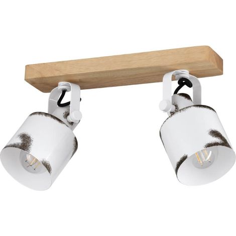 Spot Light Kilburn Wood Brown E27 2x40W L: 36cm H: 17cm Dimmable (1/2)