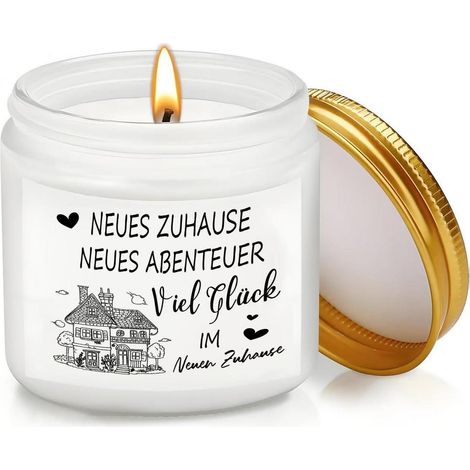 Duftkerze Lavendel im Glas  Einzugsgeschenk  Sojawachs  30-35h Brenndauer