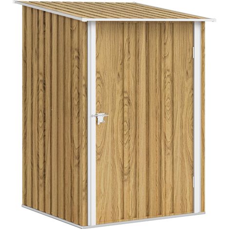 Abri de jardin porte Attrezzi en Acciaio Galvanizzato avec porte a Battente, 100x104x160 cm, marron Chiaro