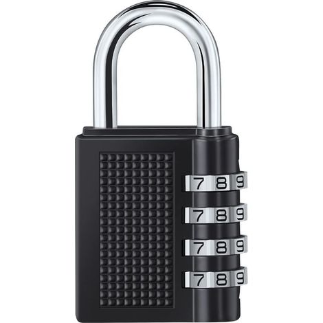 4 Digit Combination Lock, Combination Lock, Number Code Lock, Combination Lock for Gym, School, Gate, Shed, Garage, Storage, Luggage Lockers and Toolbox (1/4)